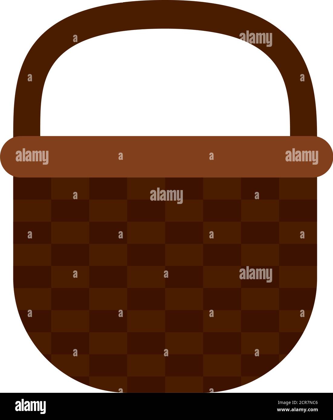 picnic basket icon over white background, flat style, vector ...