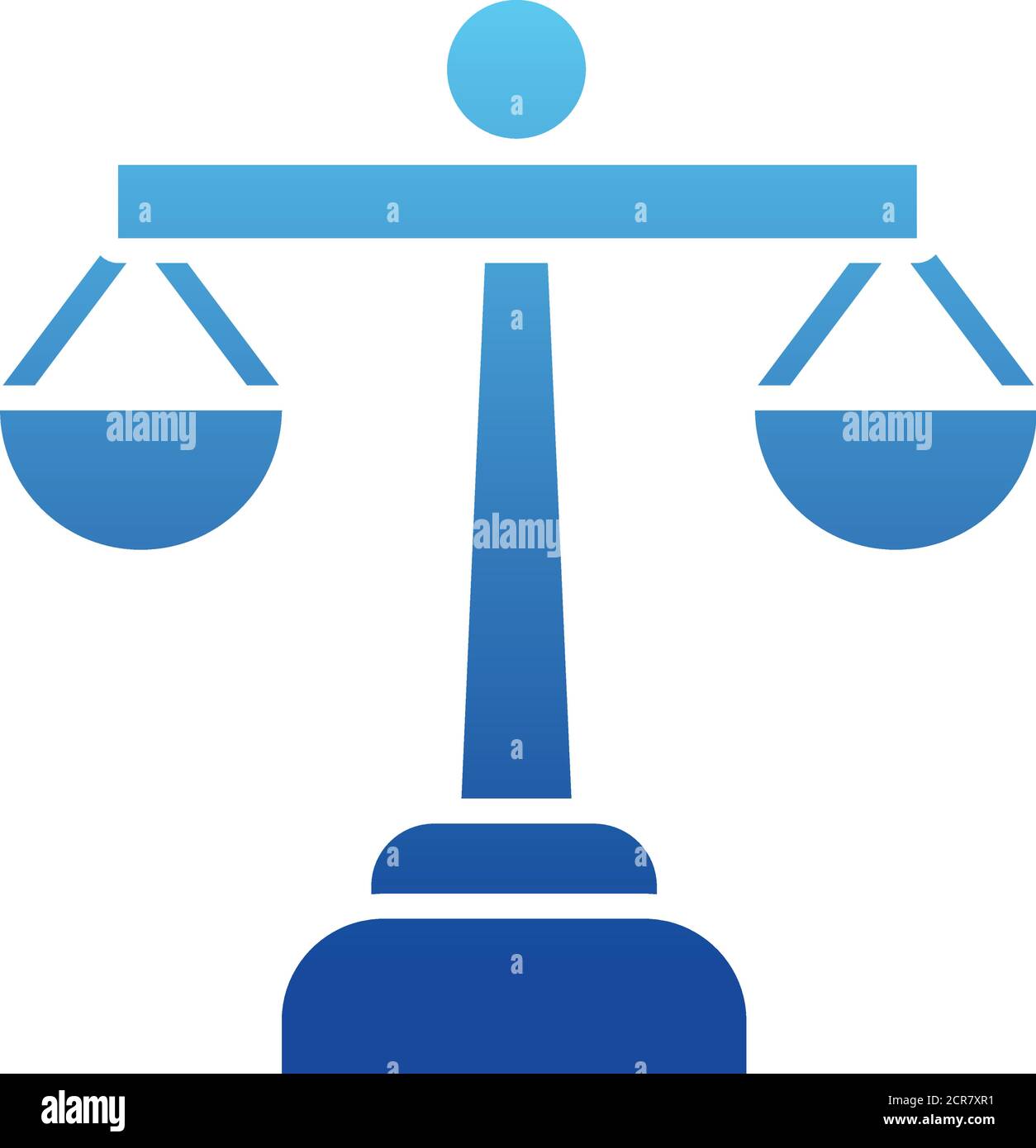 scale of law icon over white background, gradient style, vector