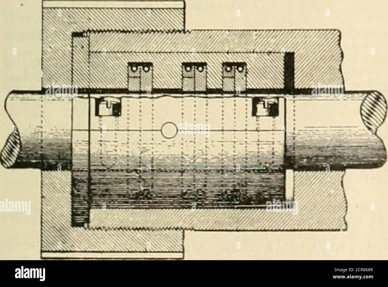 . Railway and locomotive engineering : a practical journal of railway motive power and rolling stock . NEW FORM OF JOURN.^L BE.^RING. 829.170. The brass has a dependabletiange at each side of the bearing face,a wall at each end of the flange, thespace between the walls being dividedinto compartments, the dependableflange forming a concavity and gradual-ly and continuously approaching thejournal, the upper edge of the flange be-ing spaced from the curvature of theconcavity of the brass, each of theflanges extending from end to end ofthe brass and terminating at a wall dis-posed to prevent the f Stock Photo