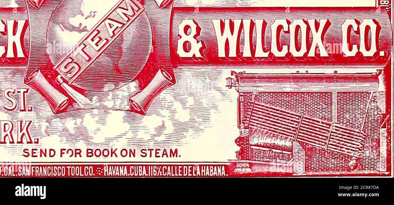 . The Street railway journal . LI«T OJF END FOR BOOKON STEAM N[WORLEANS,U.57CAR0ND[LET5T/»SANPRIlNCISC0,CAl.SANFIIMCISC0T0OLCO/:JHMN*XyB)LIIBmLLEOEL»HIIBIINA. &lt;^«W»^ BABCOCK^ WILCOX BOILERS In use oil Electric and CableRailroads, Nov. 1, 1893. West Euil Ky. Co., Boston 4 orders, 89-92. The Albany Ry. AIb:iny, N. Y 3 orders, S9-92. The Crosstown St. Ry. Co., BnlTalo, N. V. .3 orderH, 90-y3. Cincinnati St. Ky. Co., Cincinnati, 0 5 orders, 90-93. Pittsburgh & KirniinKhnm Traction Co., Pittsburgh, 1-a July, 1890. Columbus Kloc. St. Uy. Co., Columbus, O..! orders Aurora . t. Ry. Co., Aurora, III Stock Photo