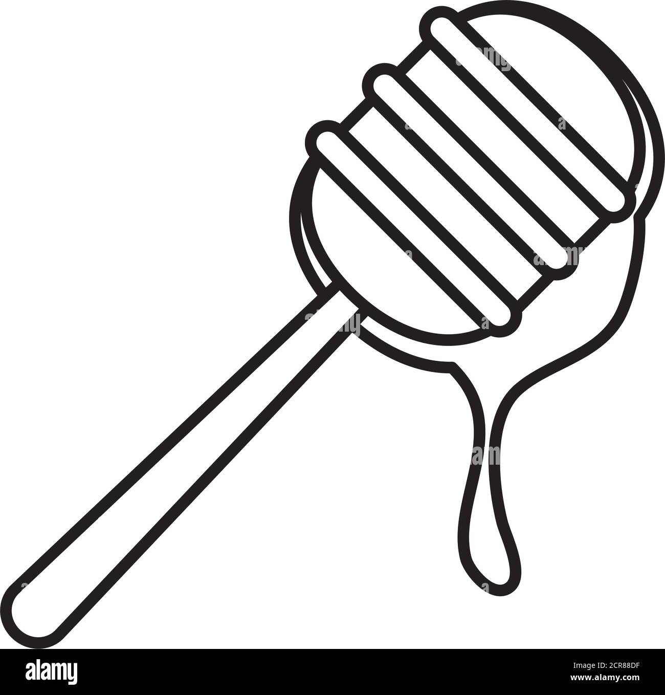 honey dipper icon over white background, line style, vector