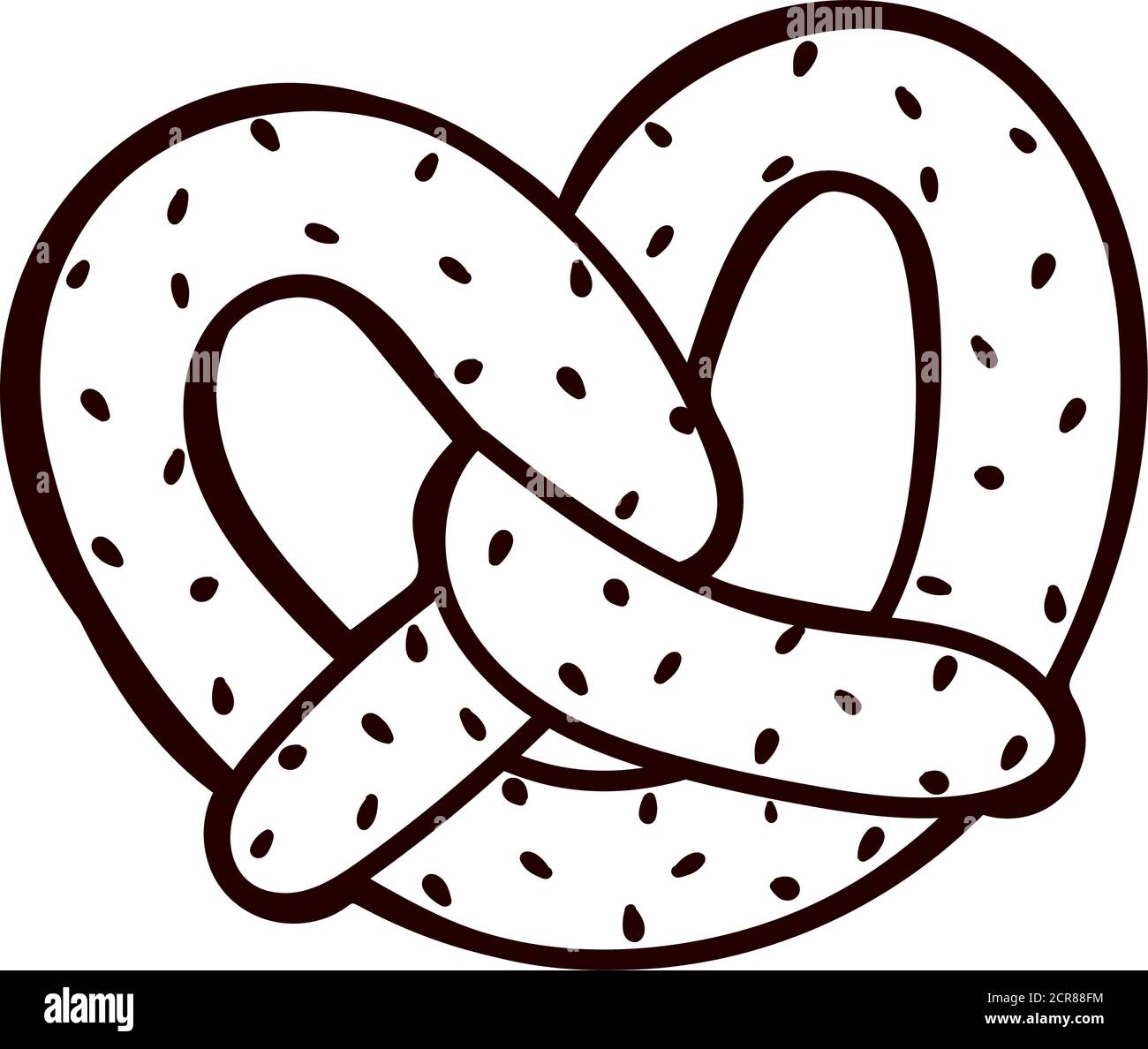 pretzel dessert snack isolated icon over white background vector ...