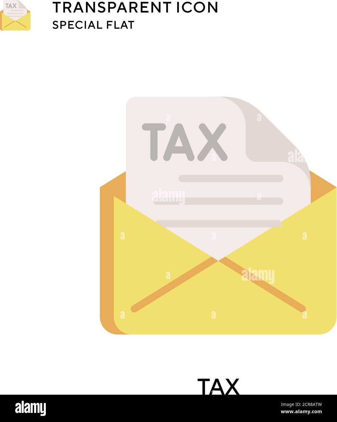 Tax vector icon. Flat style illustration. EPS 10 vector. Stock Vector