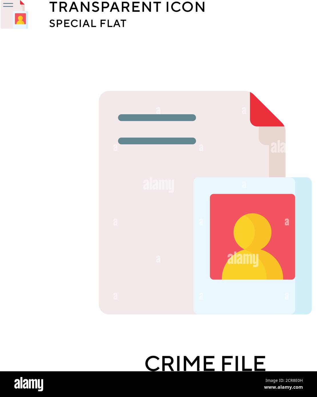 Crime file vector icon. Flat style illustration. EPS 10 vector. Stock Vector