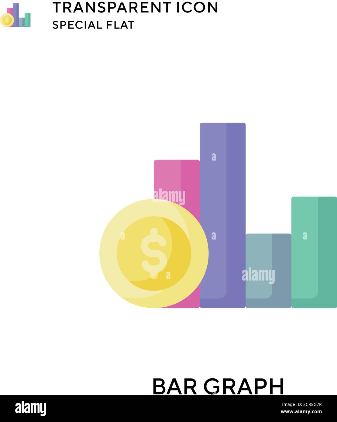 Bar graph vector icon. Flat style illustration. EPS 10 vector Stock ...