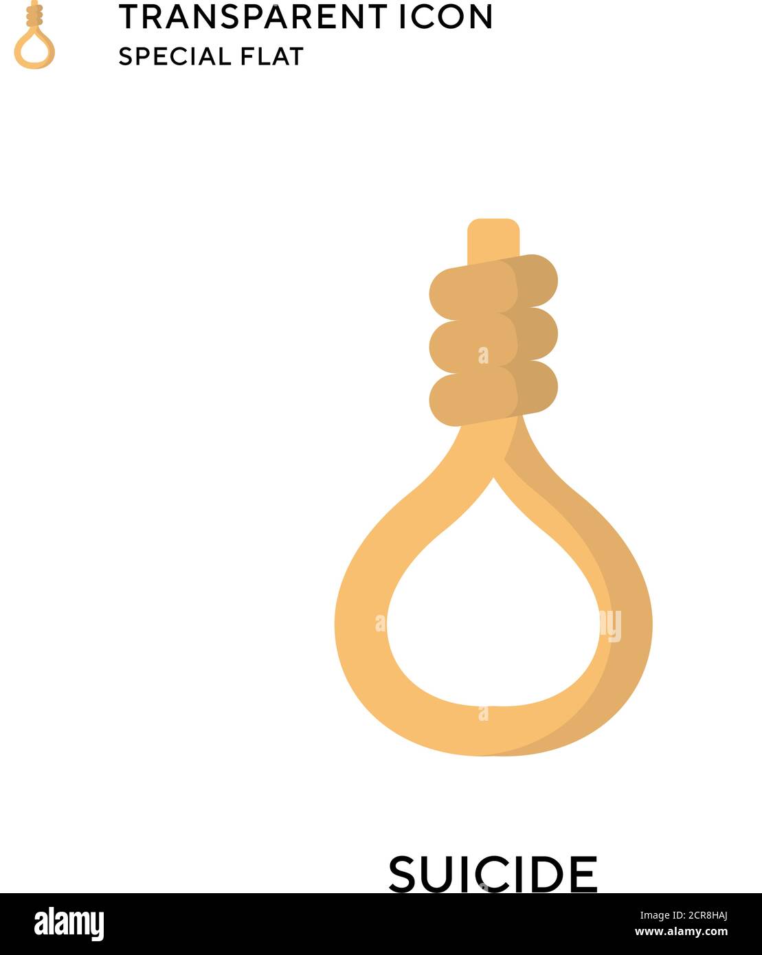 Suicide vector icon. Flat style illustration. EPS 10 vector. Stock Vector