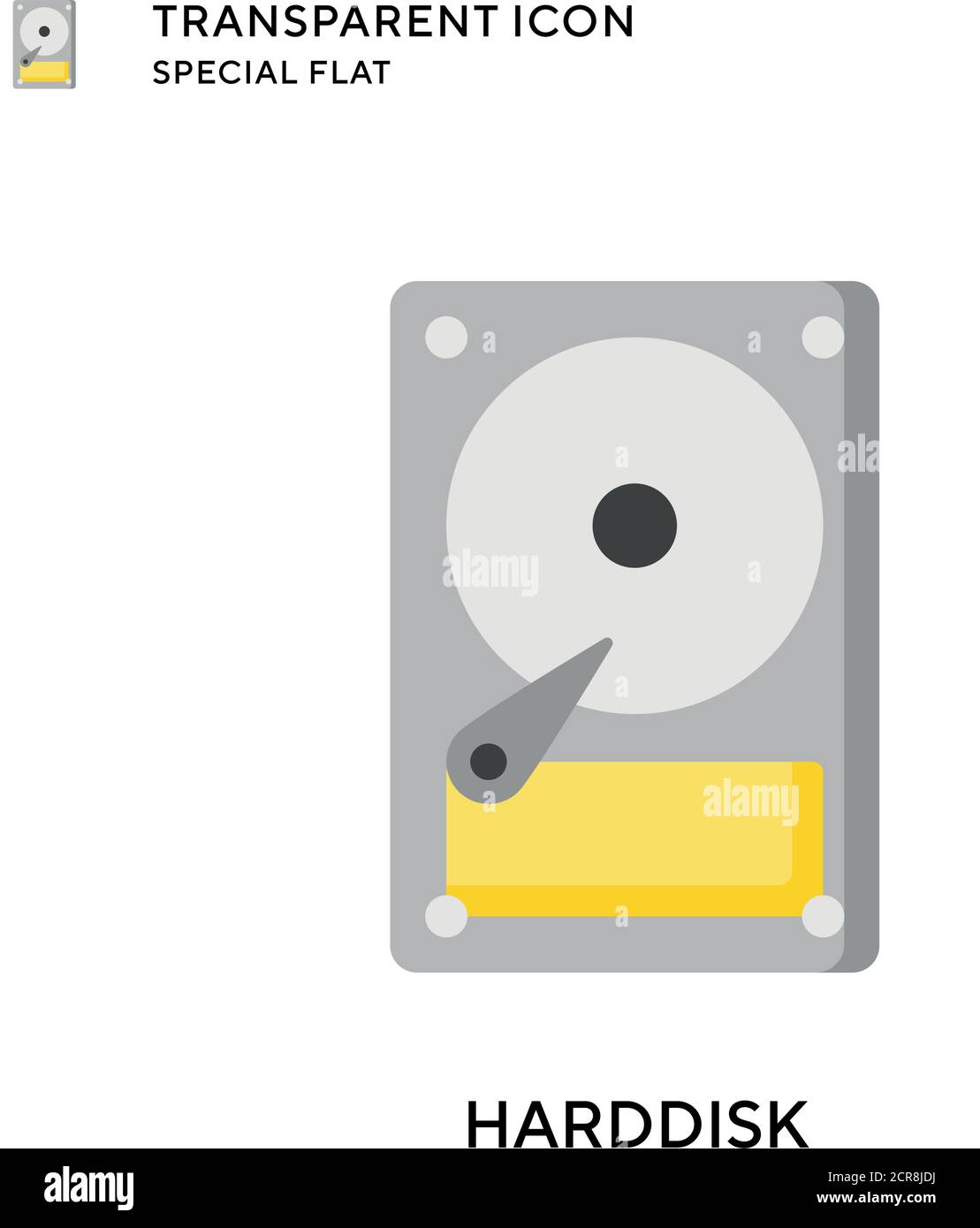 Harddisk vector icon. Flat style illustration. EPS 10 vector. Stock Vector