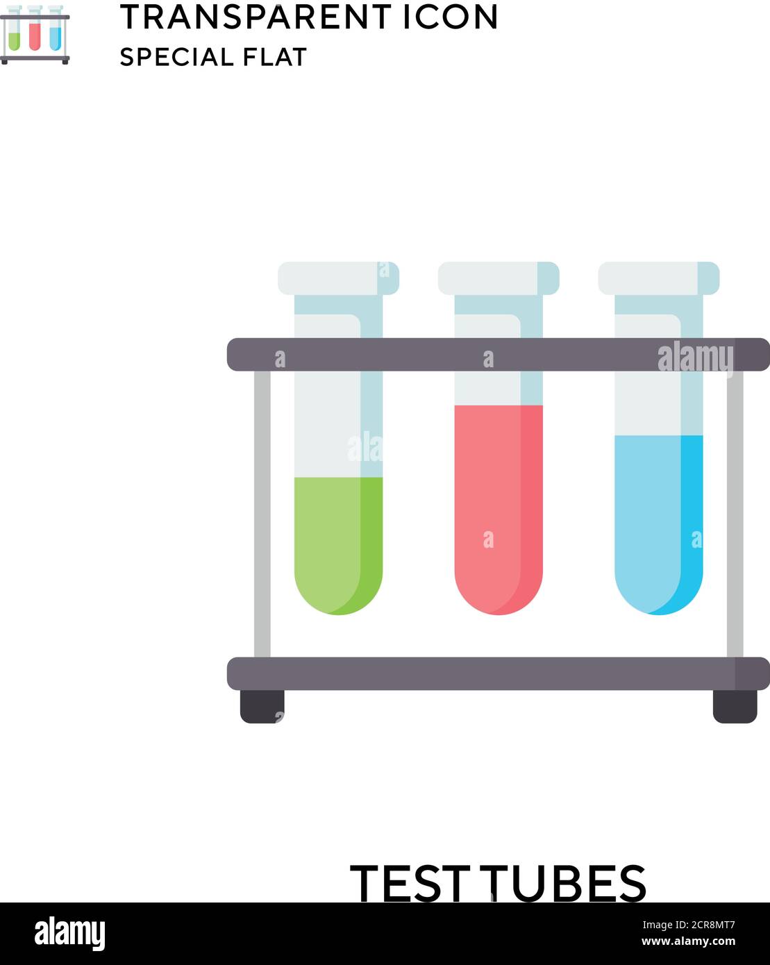 Test tubes vector icon. Flat style illustration. EPS 10 vector. Stock Vector