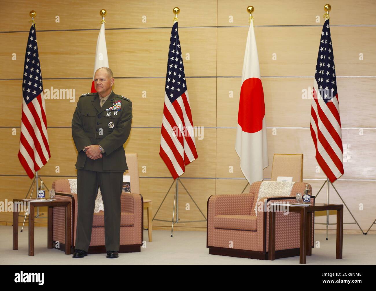 Gen. Robert B. Neller, Commandant of the U.S. Marine Corps, stands before a meeting with Japanese Prime Minister Shinzo Abe at Abe's official residence in Tokyo, November 25, 2015. REUTERS/Shizuo Kambayashi/Pool Stock Photo