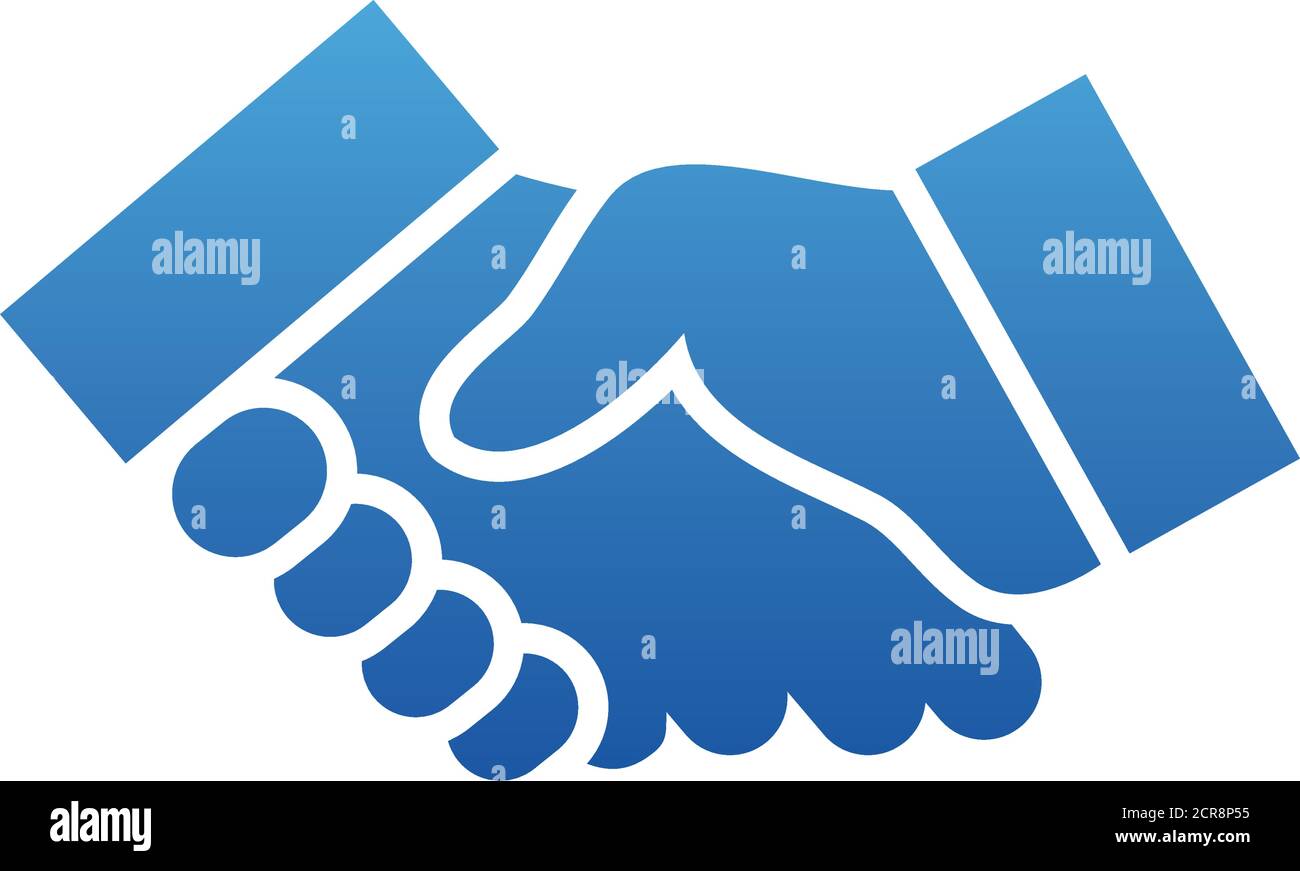 hands shaking icon over white background, gradient style, vector ...