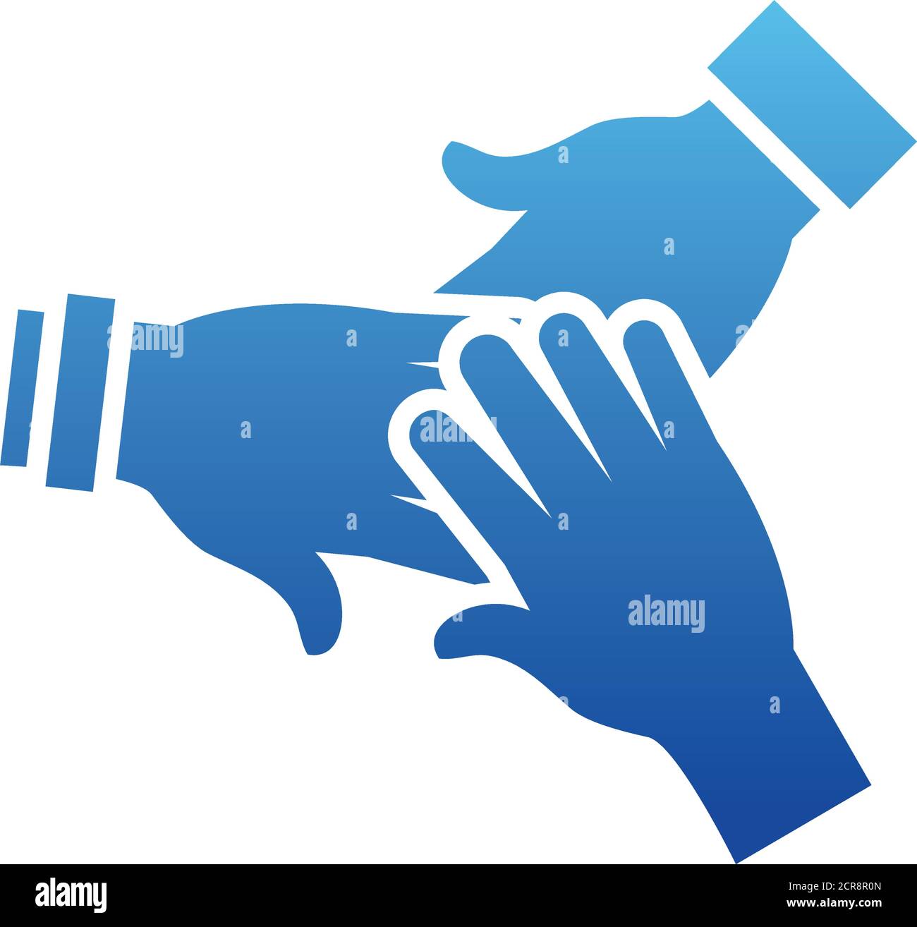 solidarity hands icon over white background, gradient style, vector ...