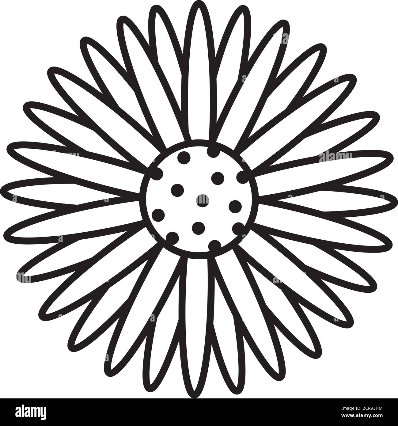 sunflower icon over white background, line style, vector illustration ...
