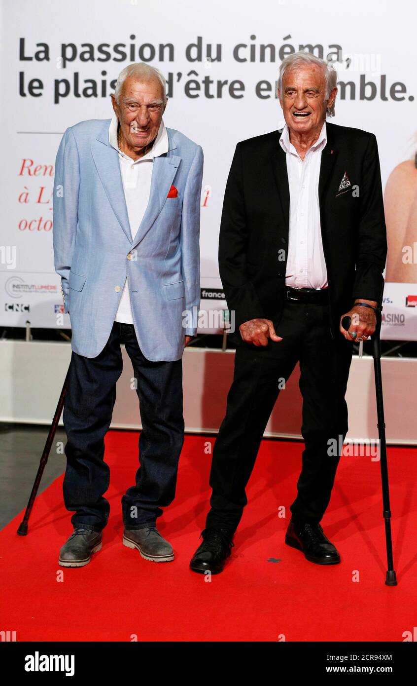 Actors Charles Gerard (L) and Jean Paul Belmondo (R) attends the opening of  the Lumiere 2018 Grand Lyon Film Festival, in Lyon, France, October 13,  2018. REUTERS/Emmanuel Foudrot Stock Photo - Alamy