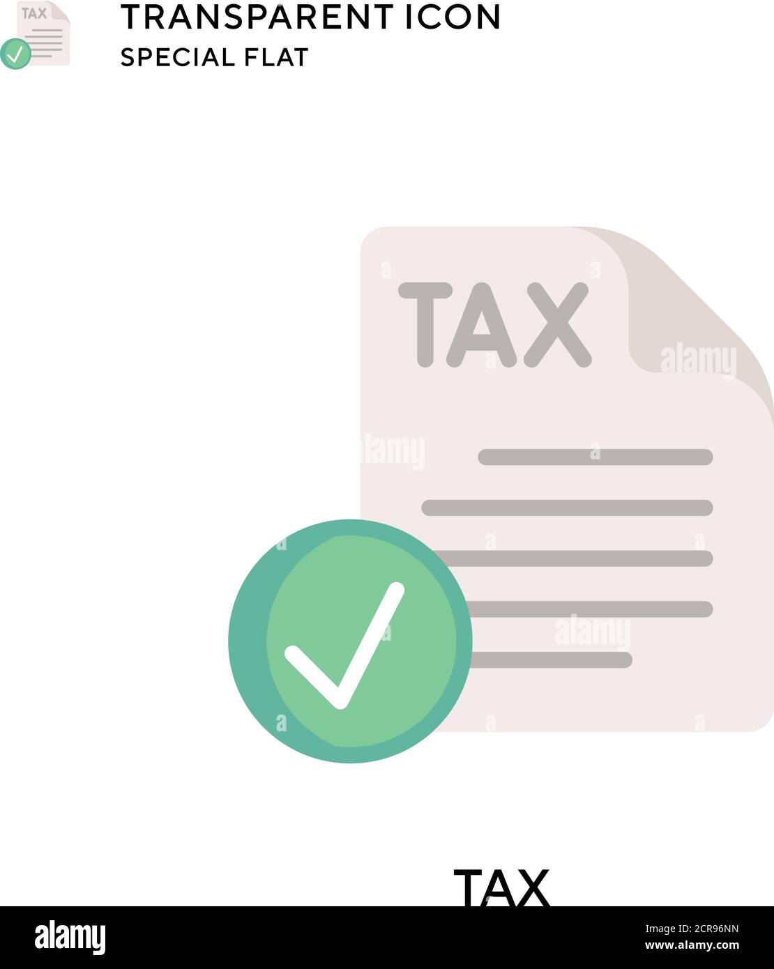 Tax vector icon. Flat style illustration. EPS 10 vector. Stock Vector