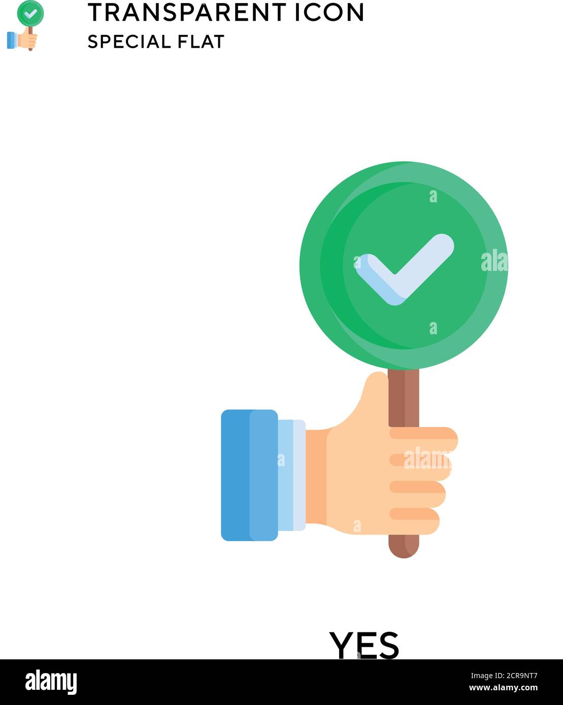 Yes vector icon. Flat style illustration. EPS 10 vector. Stock Vector