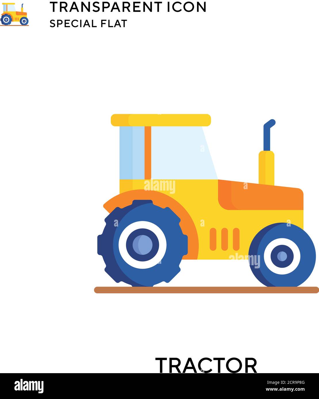 Tractor vector icon. Flat style illustration. EPS 10 vector Stock ...