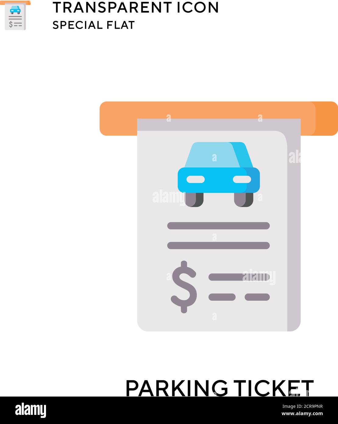 Parking ticket vector icon. Flat style illustration. EPS 10 vector. Stock Vector