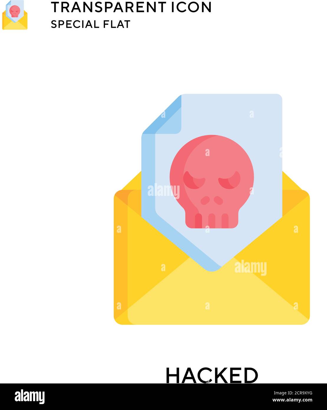 Hacked vector icon. Flat style illustration. EPS 10 vector. Stock Vector
