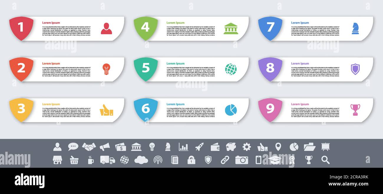 infographic design business concept with 9 steps... Infographic design business concept vector illustration with 9 steps or ...
