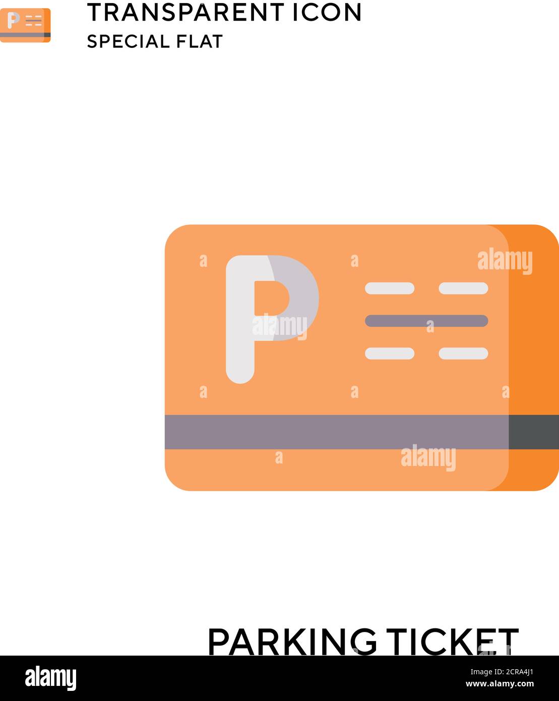 Parking ticket vector icon. Flat style illustration. EPS 10 vector. Stock Vector