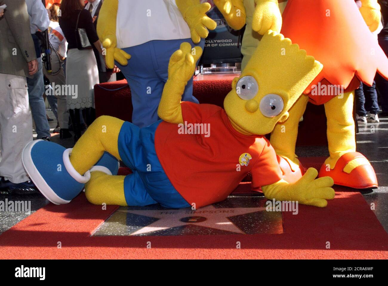 Animated character Bart Simpson reclines on The Simpsons' Hollywood Walk of Fame star after it was unveiled Janaury 14 during ceremonies along Hollywood Boulevard. The Simpsons, the longest running primetime animated series Animated character Bart Simpson reclines on The Simpsons' Hollywood Walk of Fame star after it was unveiled Janaury 14 during ceremonies along Hollywood Boulevard. The Simpsons, the longest running primetime animated series