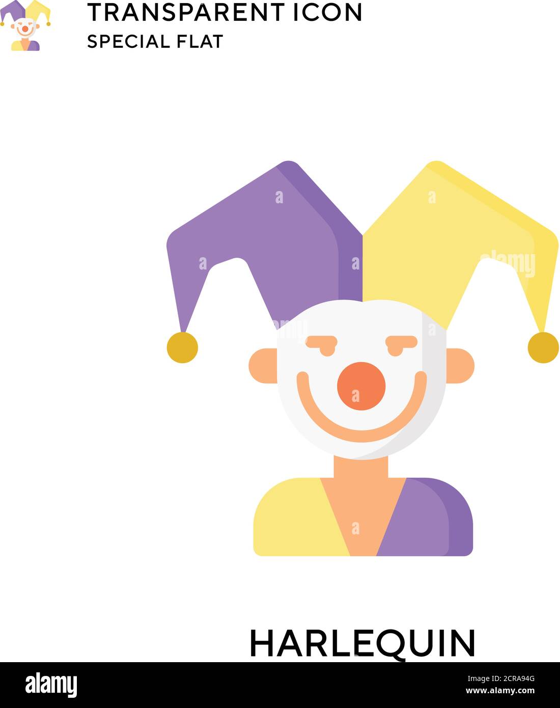 Harlequin vector icon. Flat style illustration. EPS 10 vector. Stock Vector