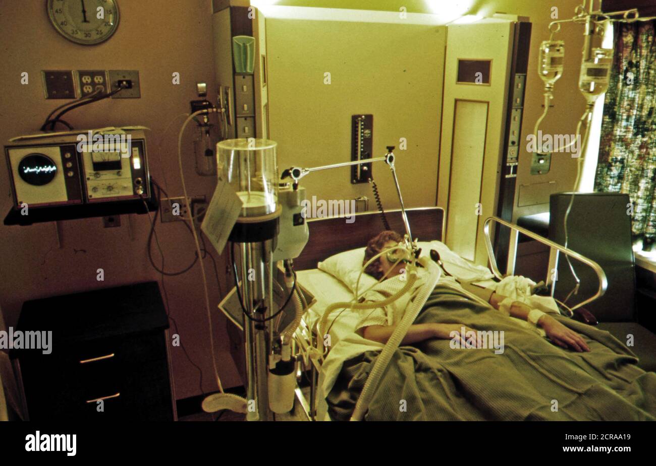 Man In Intensive Care Unit In Hospital Ca 1975 Stock Photo Alamy