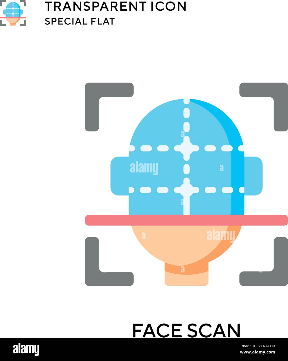 Face scan vector icon. Flat style illustration. EPS 10 vector Stock ...