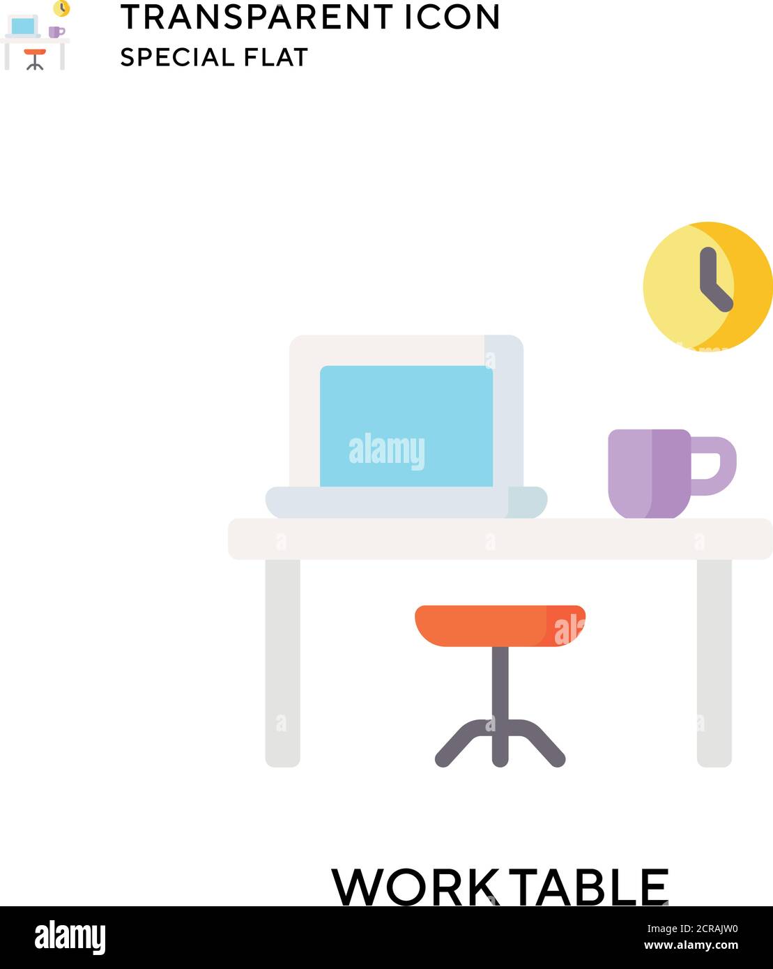 Work table vector icon. Flat style illustration. EPS 10 vector Stock Vector Image & Art Alamy