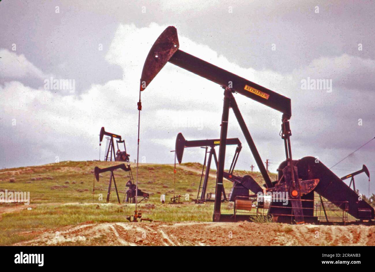 Oil wells near Teapot Dome, Wyoming, 06 1973 Stock Photo Alamy