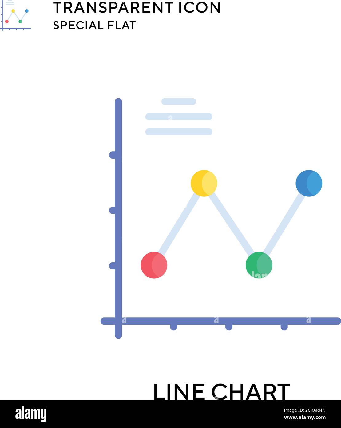 Line chart vector icon. Flat style illustration. EPS 10 vector Stock ...