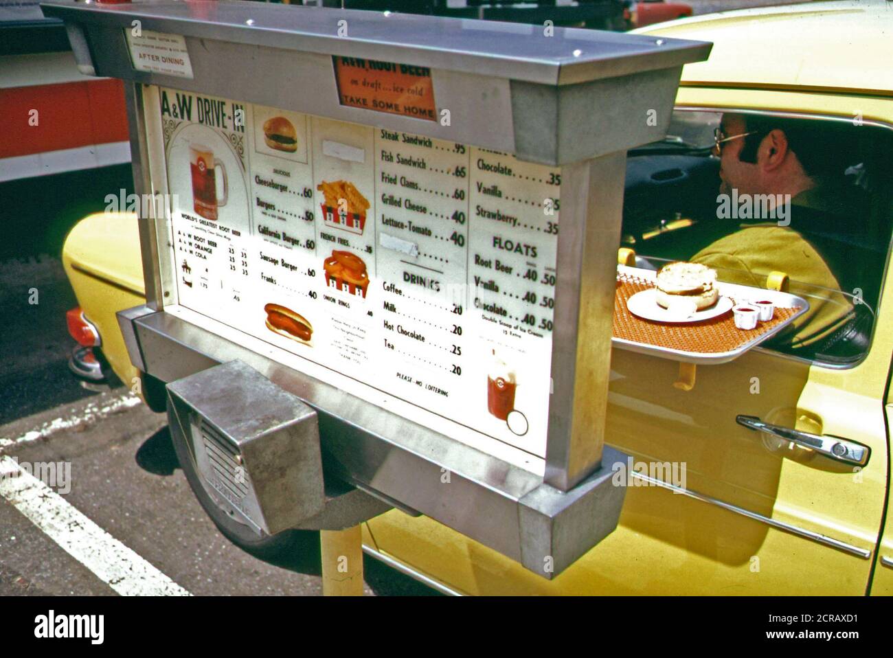 Early 1970s A&W Drive-In Restaurant 06 1973 Stock Photo