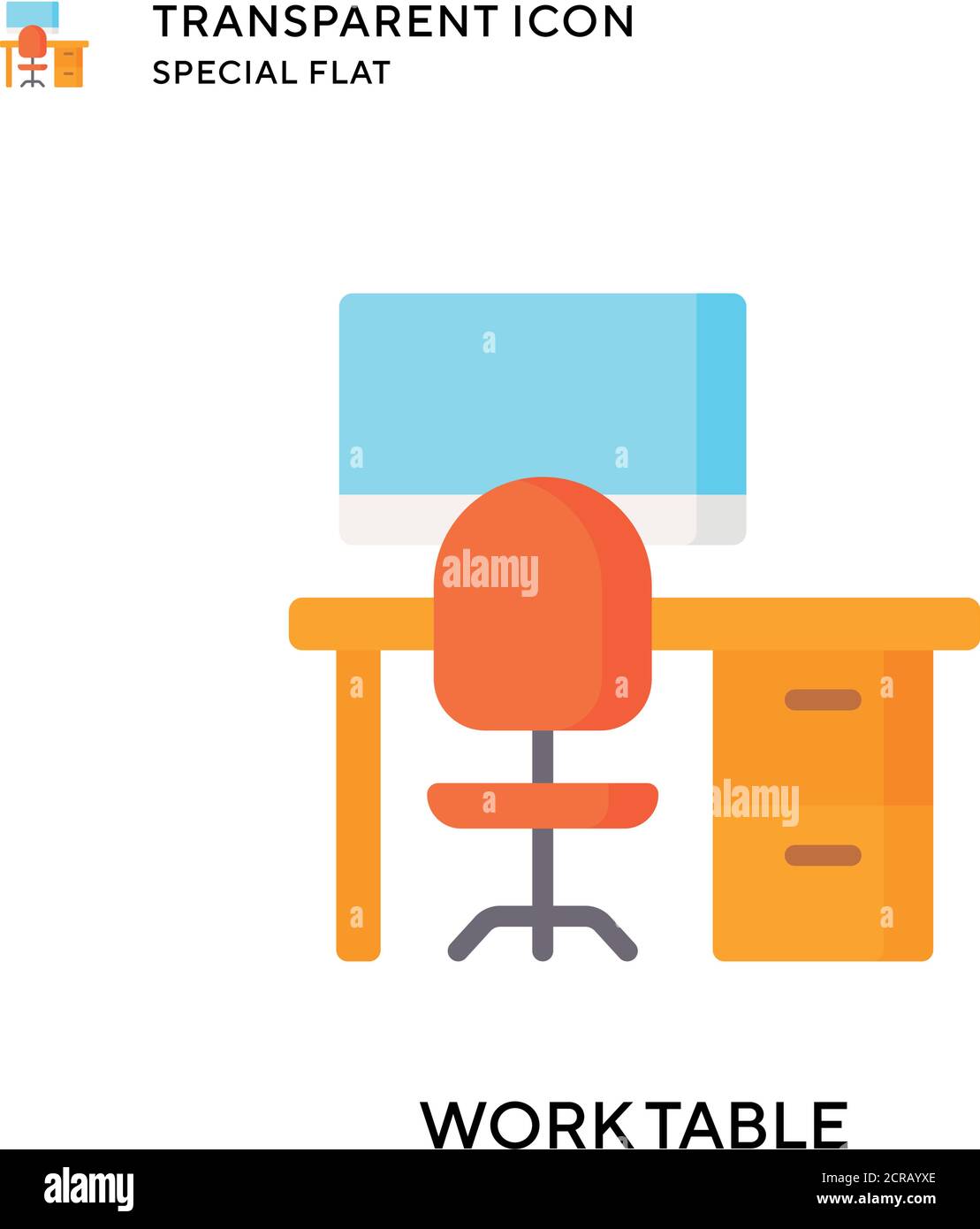Work table vector icon. Flat style illustration. EPS 10 vector Stock Vector Image & Art Alamy