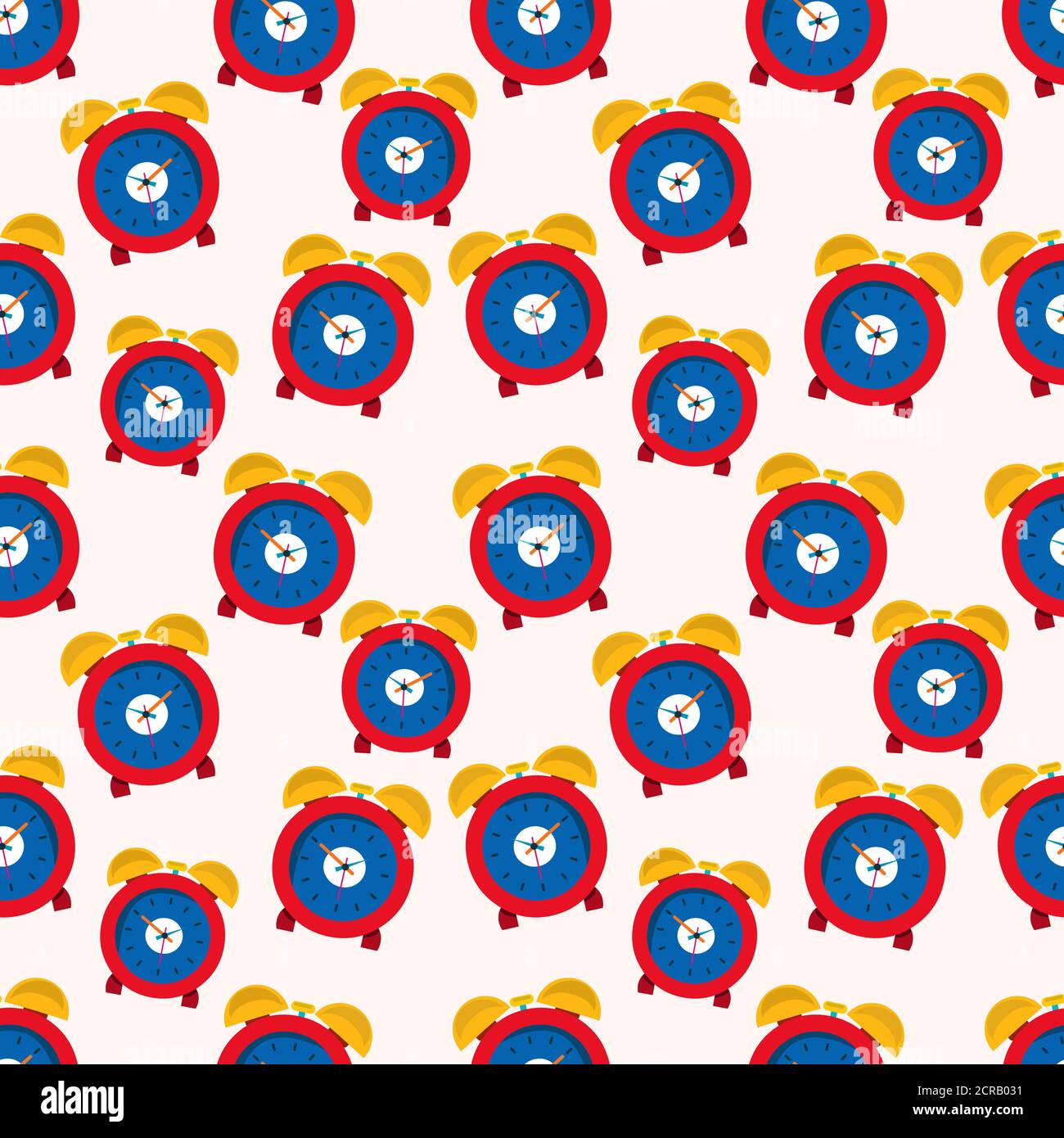 alarm clock seamless pattern vector illustration background Stock Vector