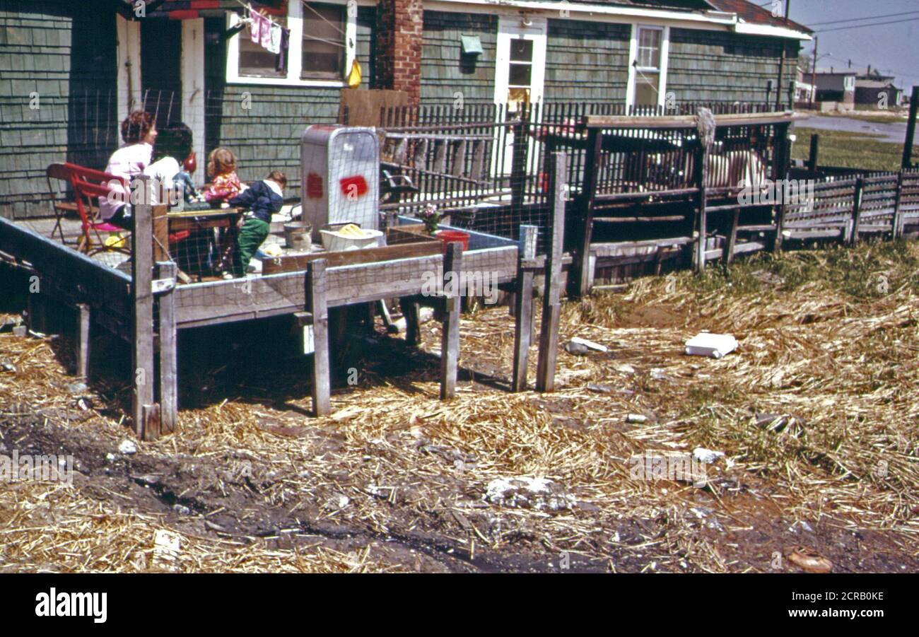 Wastes from This Home in Broad Channel Are Carried Into Jamaica Bay Via Ditch. The Community Lacks a Municipal Sewage System 05 1973 Stock Photo