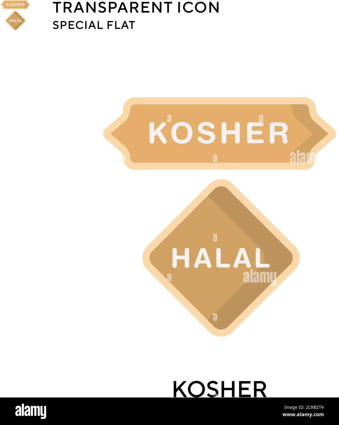 Kosher vector icon. Flat style illustration. EPS 10 vector. Stock Vector