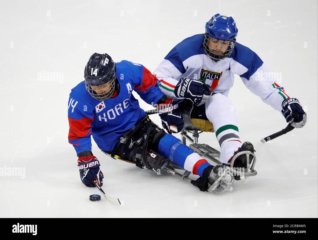 Ice Hockey - Pyeongchang 2018 Winter Paralympics - Bronze Medal Game -  South Korea v Italy - Gangneung Hockey Centre, Gangneung, South Korea -  March 17, 2018 - Jung Seung-hwan of South