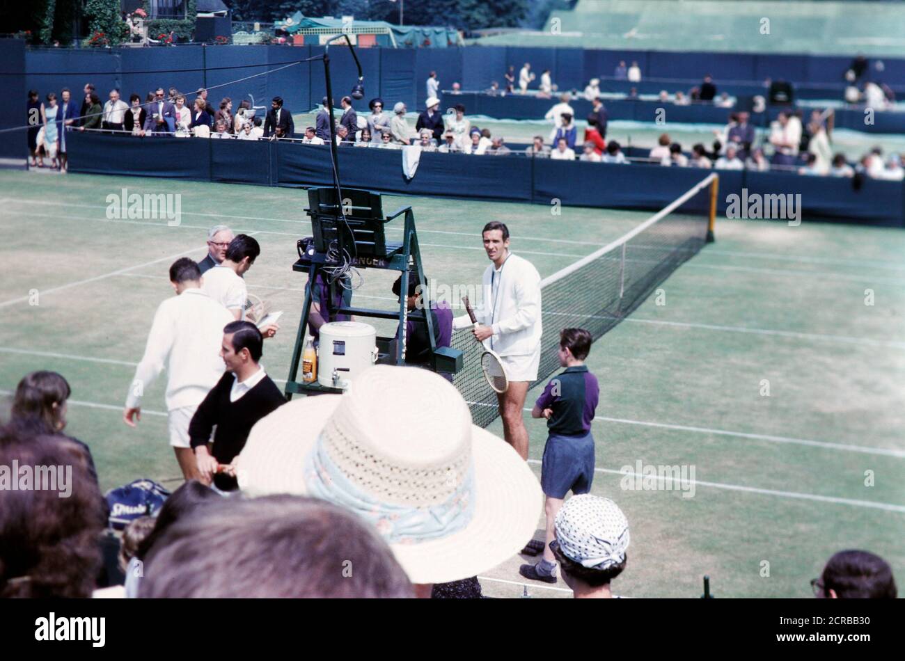 Players on the court in Wimbledon, 1965 Stock Photo