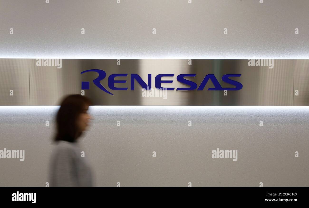 Renesas Electronics Corp S Logo Is Seen At The Company S Headquarters In Tokyo Japan April 10 2017 Reuters Toru Hanai Stock Photo Alamy