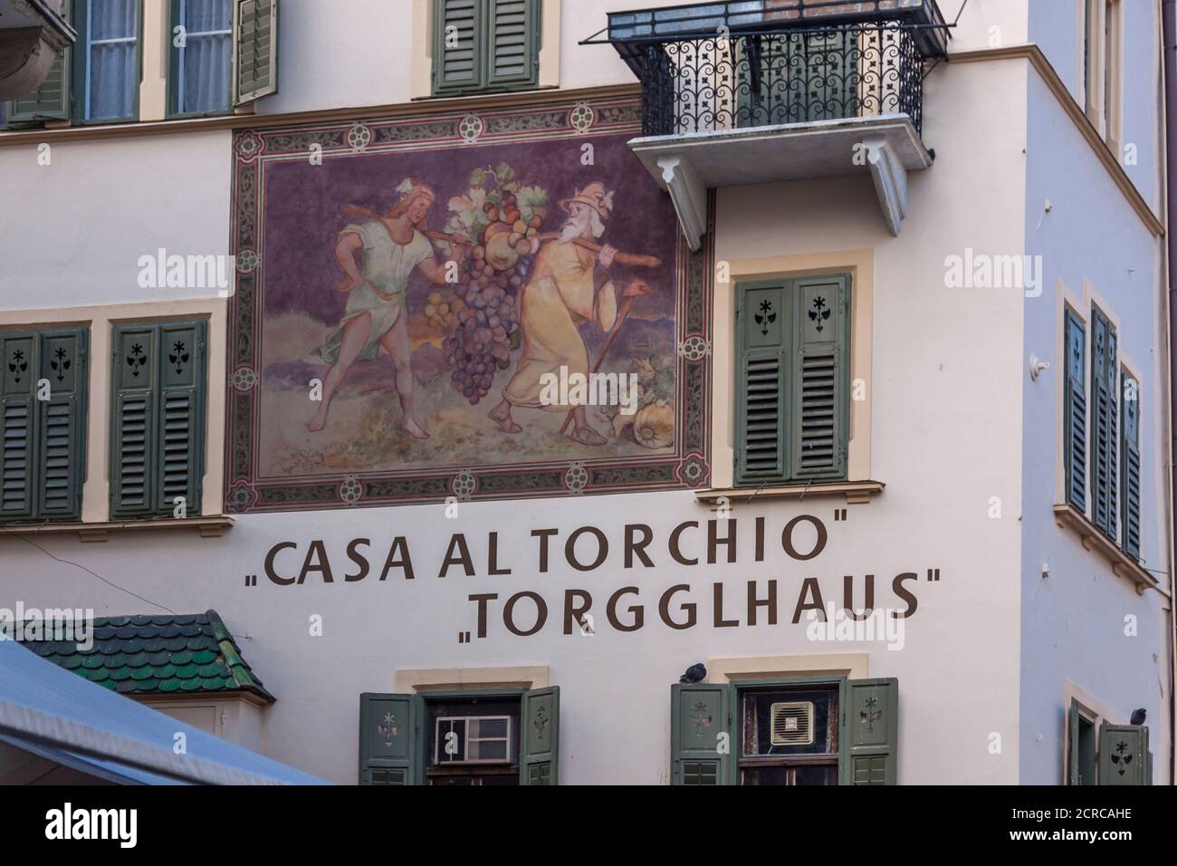 Torgglhaus, Casa al Torchio, center, Bolzano, Etschtal, Alps, South Tyrol, Italy, Europe Stock Photo