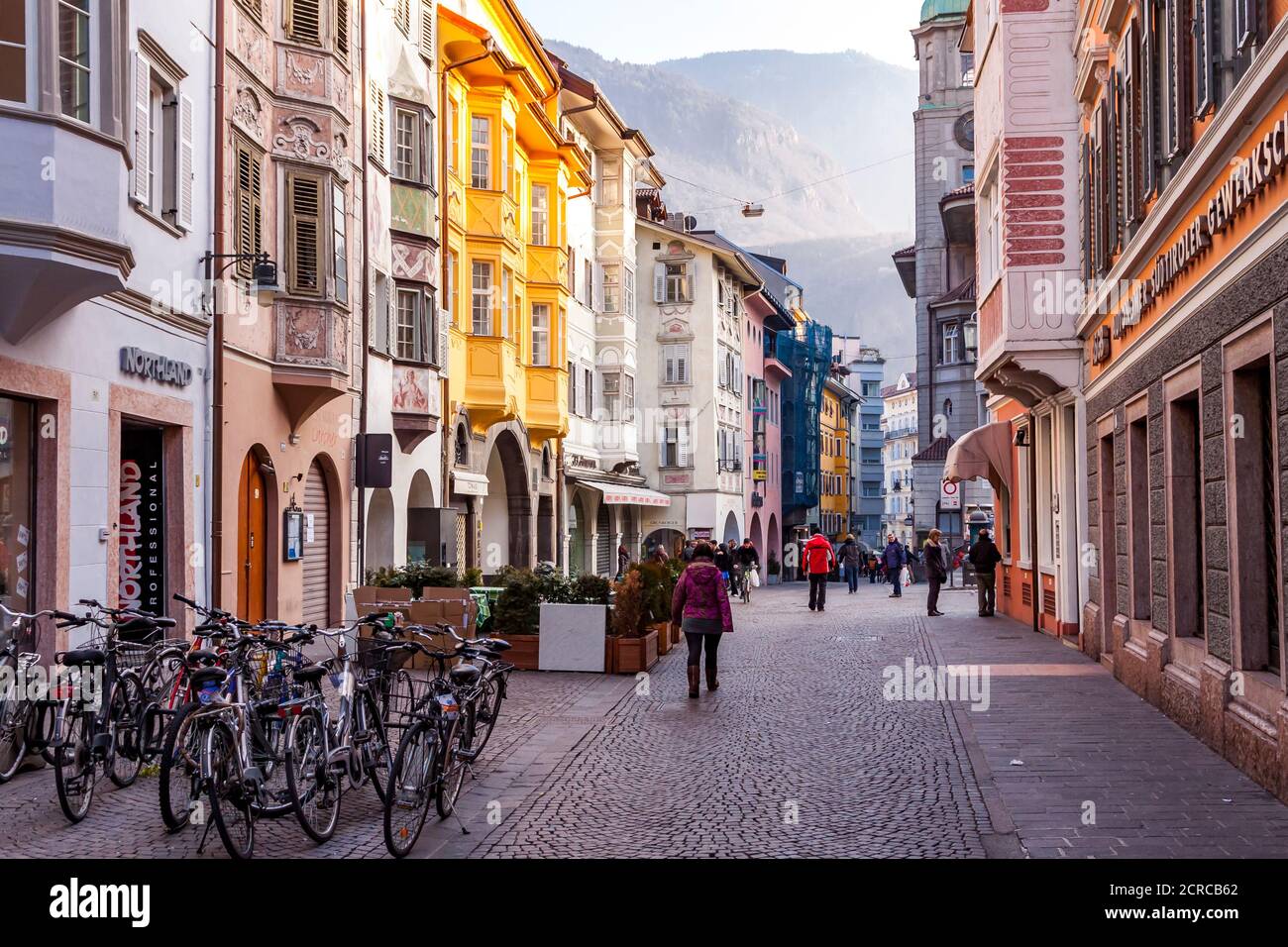 Center, Bolzano, Etschtal, Alps, South Tyrol, Italy, Europe Stock Photo