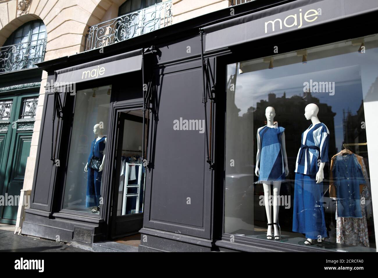 The logo of ready-to-wear Maje brand is seen on a fashion shop storefront  in Paris, France, March 29, 2017. REUTERS/Charles Platiau Stock Photo -  Alamy