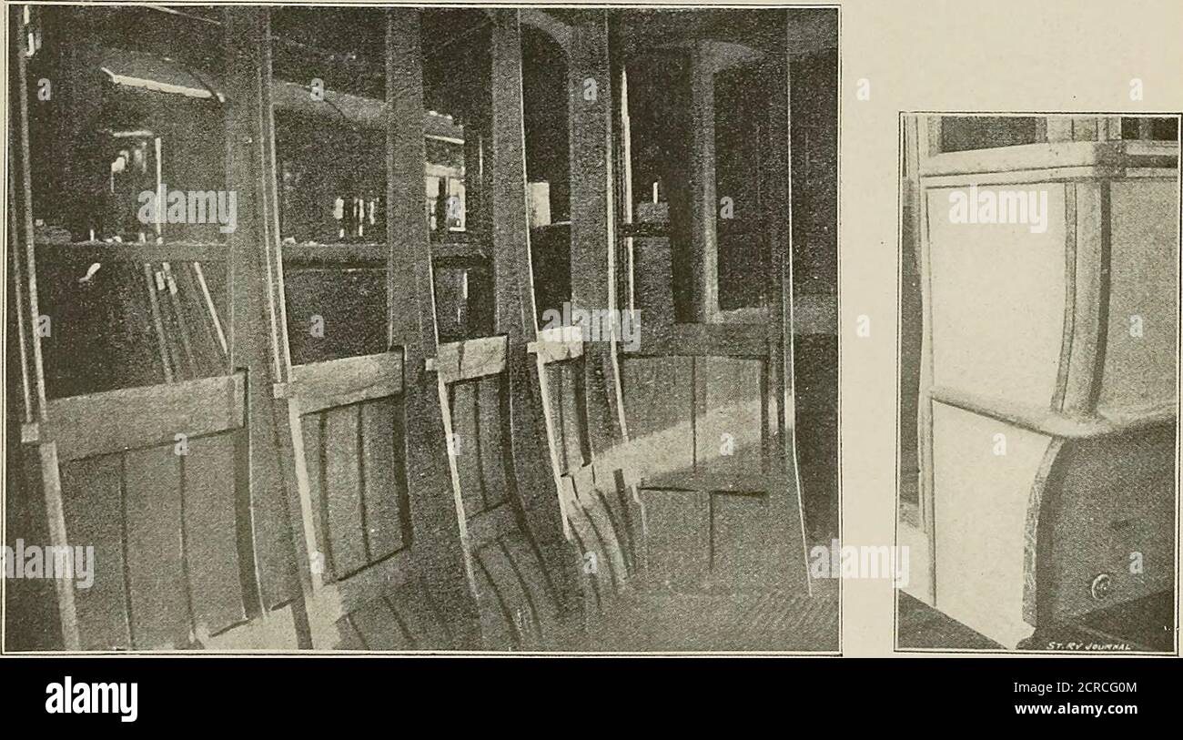 . The Street railway journal . FIG. 637. METHOD OF PUTTING PANELS IN PLACE (1895). FIG. G3S. INSIDE FRAMING FIG. C39. CORNER PLATES PLATE XV. (FIGURES 626 TO 640) VARYING PRACTICE IN STREET CAR BUILDING Stock Photo