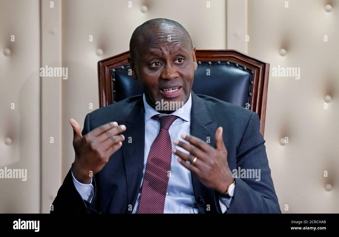 Macharia Njeru, chairman of the Independent Policing Oversight Authority (IPOA), speaks during a Reuters interview in his office in Nairobi, Kenya August 17, 2017. REUTERS/Thomas Mukoya Stock Photo