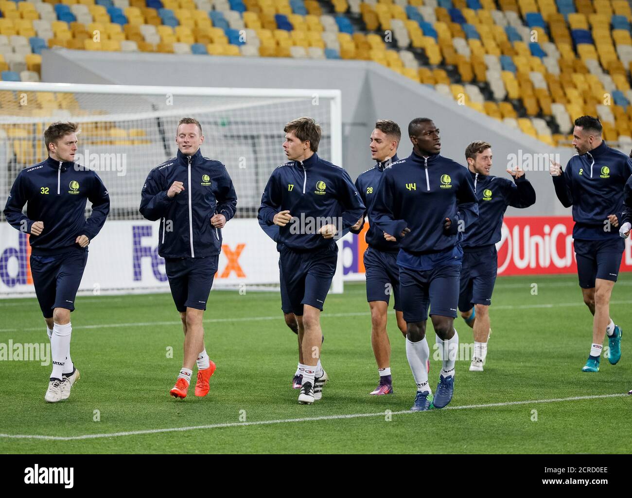 Football Soccer - K.A.A. Gent training session - Shakhtar Donetsk v K.A.A.  Gent - UEFA Europa League Group Stage - Group H - Arena Lviv, Lviv, Ukraine  - 19/10/16. K.A.A. Gent's players