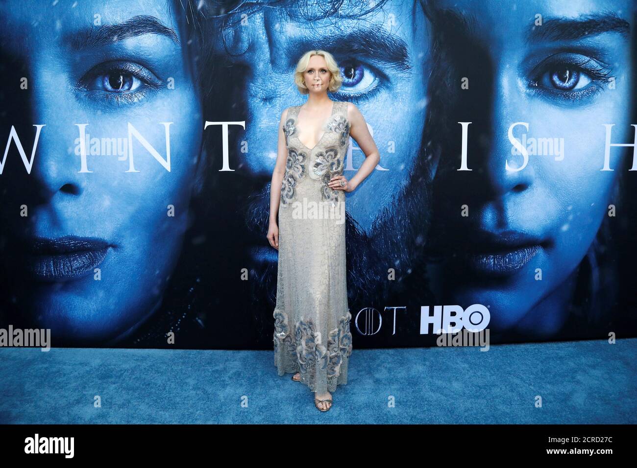 Cast member Gwendoline Christie poses at a premiere for season 7 of the television series 'Game of Thrones' in Los Angeles, California, U.S., July 12, 2017.   REUTERS/Mario Anzuoni Stock Photo