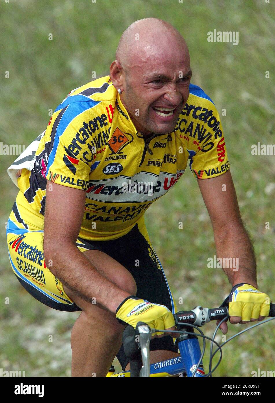 File photo shows Italy's Mercatone Uno rider Marco Pantani climbs a hill  during the 146km seventh stage from Avezzano to Terminillo of the Giro d' Italia May 17, 2003. Former Tour de France