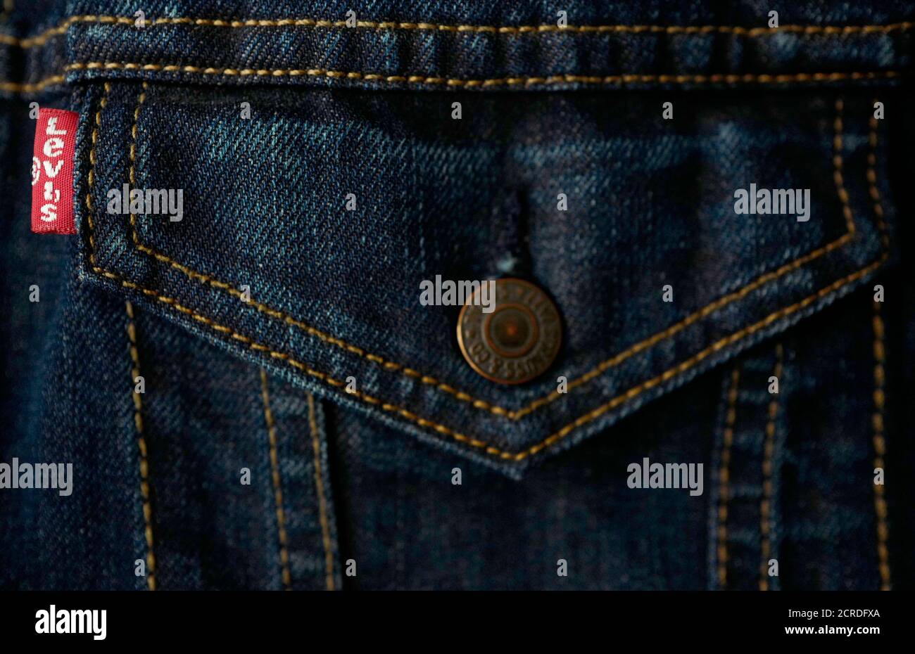 The label of a Levi's denim jacket of U.S. company Levi Strauss is  photographed at a denim store in Frankfurt, Germany, March 20, 2016.  REUTERS/Kai Pfaffenbach Stock Photo - Alamy