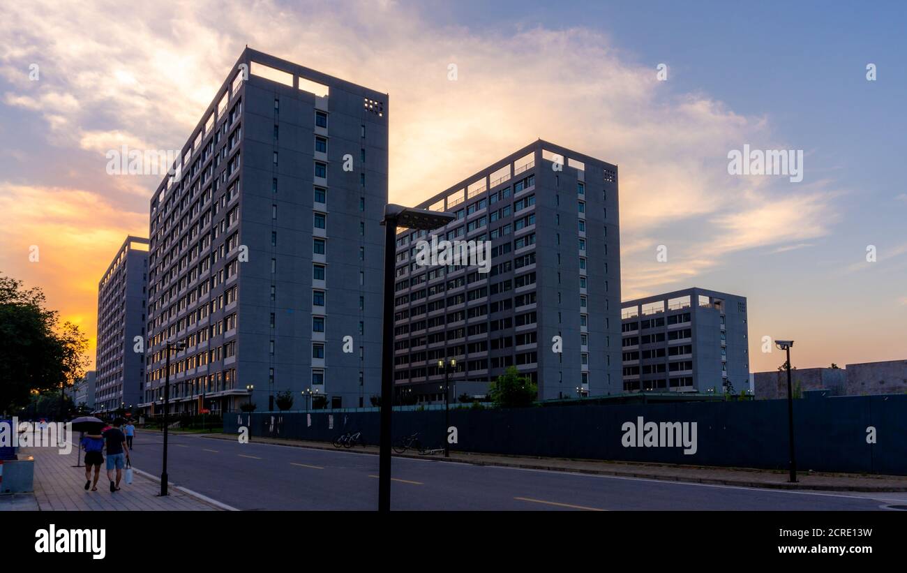 modern triplet building in the city Stock Photo Alamy