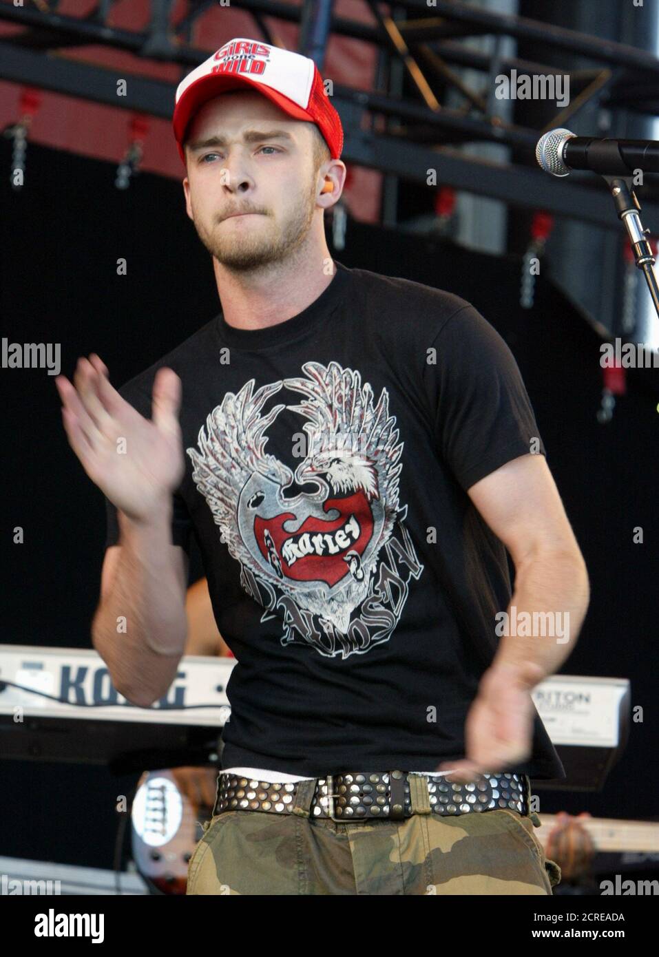 Singer Justin Timberlake performs at a 